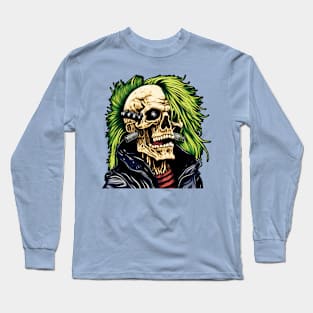 Punk Rocker Skeleton (for color background) Long Sleeve T-Shirt